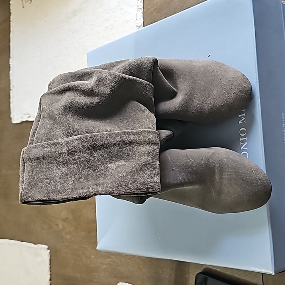 Grey Mid calf boots